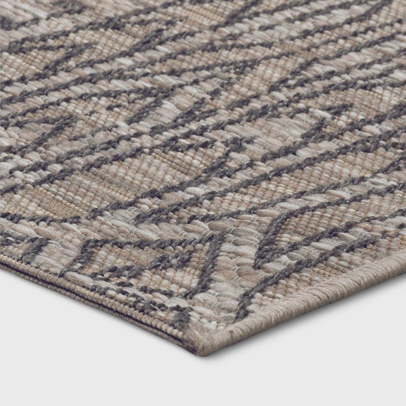 Outlined Geo Pattern Outdoor Rug Neutral - Threshold™, 4 of 6
