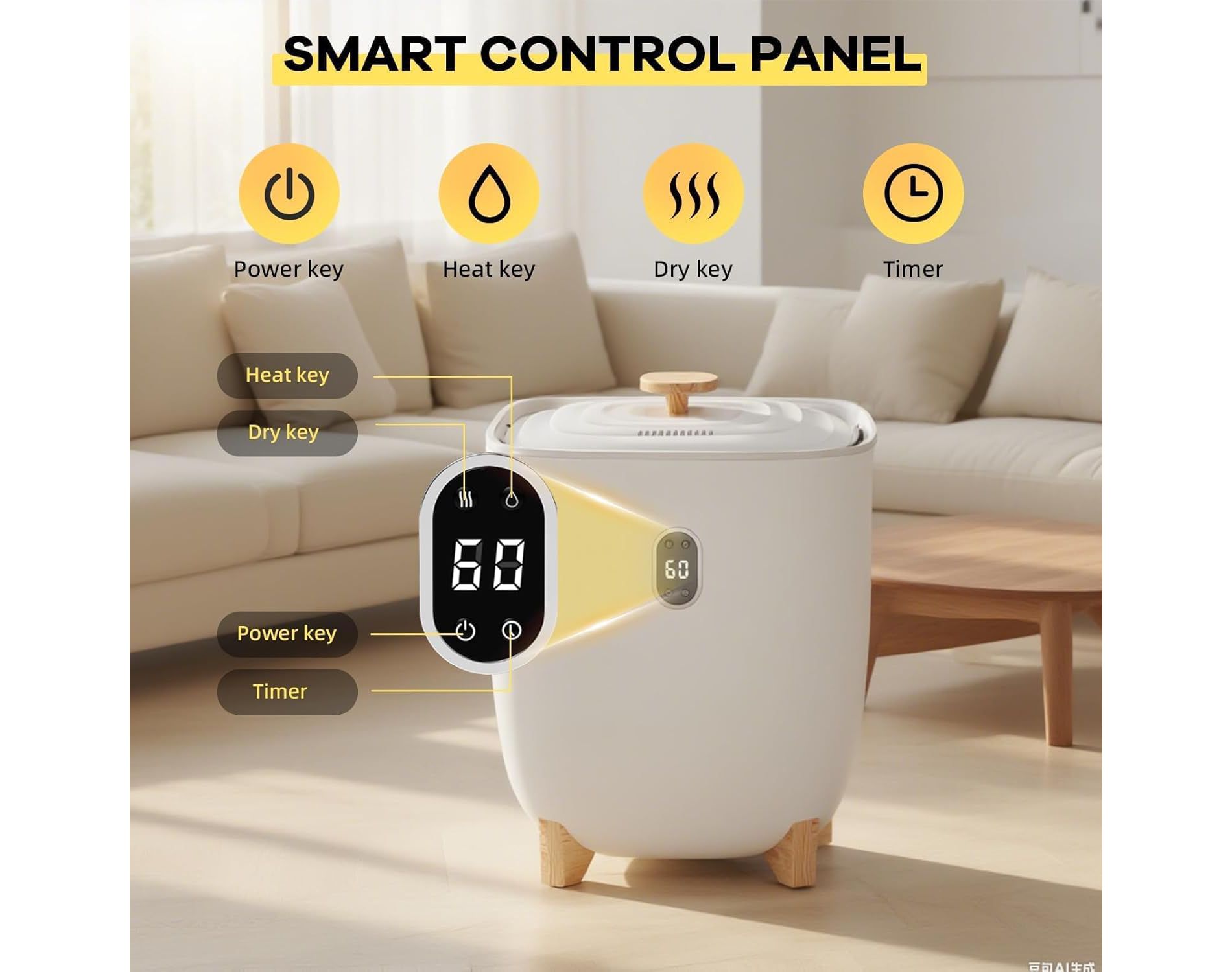 Bathroom Towel Heater, Towel Heating Bucket, Automatic Closing Towel Bucket, Automatic Closing, Drying Your Wet Towels,Multiple Modes with Timing