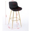 NicBex Set of 2 Bar Stools for Kitchen Island,Velvet Counter Bar Stools with Golden Legs,30 inch Bar Chairs for Dining Rooms,Kitchens Islands - 3 of 4