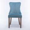 DOMETOUR Set of 2 Upholstered Wing-Back Dining Chair with Backstitching Nailhead Trim and Solid Wood Legs - 2 of 4
