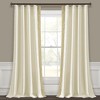 Luxury Mid Century Geo Faux Silk Jacquard Border Window Curtain Panel Ivory/Green Single 52x84 - 2 of 4