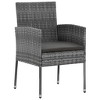 vidaXL Patio Sofa Sectional Sofa Couch Loveseat with Cushions Poly Rattan - Gray 4 Piece - 4 of 4