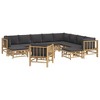 vidaXL 12-Piece Patio Lounge Set with Dark Gray Cushions – Durable, Comfortable, and Modular Design Lounge Furniture Sets – Made of Bamboo - 3 of 4