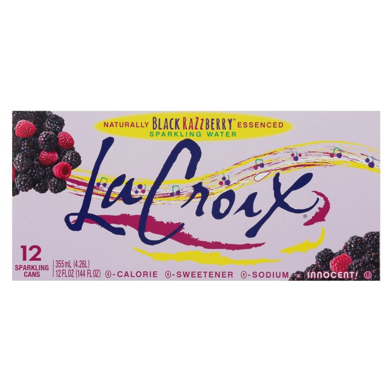 La Croix Black Razzberry Sparkling Water - Case of 2/12 pack, 12 oz, 4 of 8