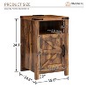 Farmhouse Wooden Bedside Table with Hinged Door, End Table Side Furniture with Large Storage Space for Bedroom, Living Room, Brown - 3 of 4