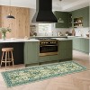 Acekool Washable Area Rug, Non-Slip Floral Botanical Carpet, Soft Low Pile Throw Rug for Living Room Bedroom Kitchen, Stain Resistant - 4 of 4