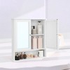 LEDREM Wall-Mounted Bathroom Cabinet, White Wall Cabinet featuring 2 Mirrored Doors, Adjustable Shelf, Open Compartment, 5.9 x 25.6 x 29.5 Inches - 4 of 4