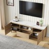58"W/70"W Modern TV Stand Entertainment Center TV Cabinet with Drawer and Shelf, Natural Wood Wash-ModernLuxe - 2 of 4