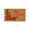 HomeRoots 17" X 29" Brown Red And Green Christmas Outdoor Coir Door Mat - 3 of 4
