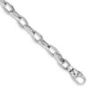 Black Bow Jewelry 6.75mm 14K White Gold Solid Fancy Cable Chain Bracelet, 8 Inch - 2 of 3