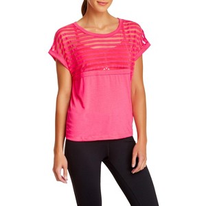 Balanced Tech Women's Dot Burntout Scoop Neck Tee - Flame Orange - Medium - 1 of 2