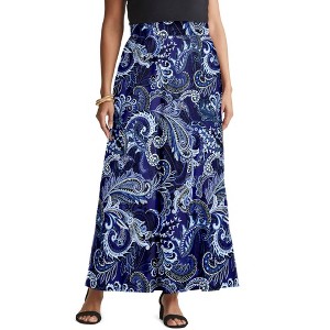 Jessica London Women's Plus Size Everyday Stretch Knit Maxi Skirt - 1 of 4