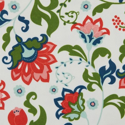 Floral Garden Print Round Fabric Outdoor Tablecloth with Zipper, 60"
