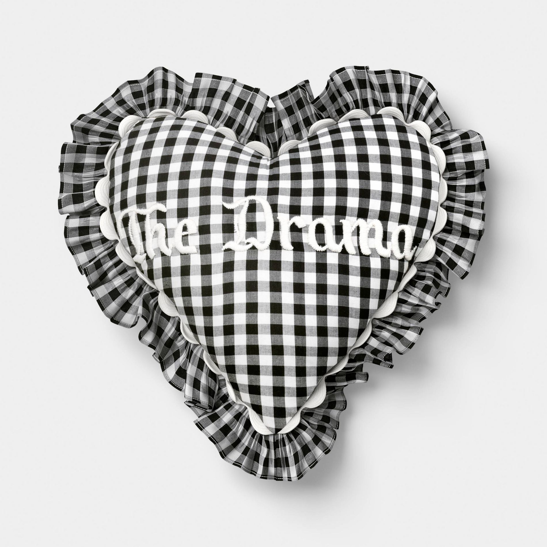 14" Heart Shaped The Drama Throw Pillow White/Black - Room Essentials™