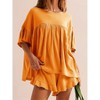 Imily Bela Womens 2 Pcs Pajama Sets Vacation Outfits Ruffle Sleeve Babydoll Tops and Shorts Lounge Matching Set - 2 of 3