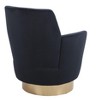 PAGED Modern Swivel Accent Chair, Velvet Fabric Ergonomic Arm Chair with Iron Base, Wood Reading Chair for Living Room, Bedroom - 4 of 4