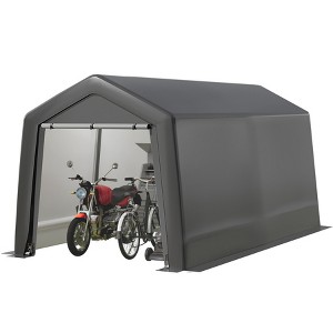 Portable Shed,Outdoor Storage Shelter,Heavy Duty Waterproof Storage Tent Sheds with Roll-up Zipper Door for Motorcycle,Bike,Garden Tools - 1 of 4