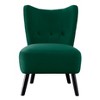 Sapphtopaz Accent Chair Unique Style Velvet Lounge Chair with  Button-Tufted Back Wood Legs Living Room Chair Comfy Chair - 4 of 4