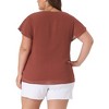 Agnes Orinda Women's Plus Size Swiss Dot V-Neck Tops with Flutter Sleeves - 4 of 4