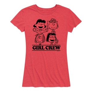 Women's - Peanuts - Lucy Sally Peppermint Patty Girl Crew Short Sleeve Graphic T-Shirt - 1 of 4