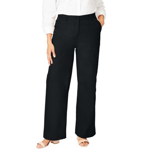 Jessica London Women's Plus Size Stretch Cottonchino Wide-Leg Trouser - image 1 of 4