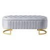 NicBex Modern 47.2" Storage Bench Velvet Accent Stool with Button Tufted and Metal Base for Bedroom and Living Room - 3 of 4