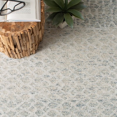 Handmade Blue Wool and Viscose 8' x 10' Tufted Area Rug