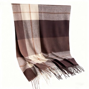 Anna-Kaci Soft Winter Plaid Scarf with Warm Cozy Feel and Fringe Trim 78.5×26 Inches - 1 of 4