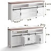 COUCHETA 70 Inch Farmhouse TV Stand with Sliding Barn Doors & Mesh Panels, Rustic Industrial Media Console, Ample Storage, White - 4 of 4