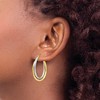 Black Bow Jewelry 4mm Crossover D/C Double Oval Hoop Earrings in 10k Two Tone Gold, 26mm - 3 of 4