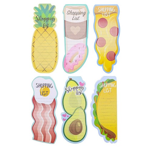 Grocery List Magnet Pad for Fridge 6-Pack Magnetic Note Pads Lists 6 Pastel Geometric Patterns 60 Sheets Per Pad Full Magnet Back to-Do-List Notepads