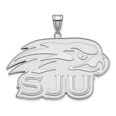Black Bow Jewelry 10k White Gold St Joseph's Hawks NCAA Extra Large Pendant
