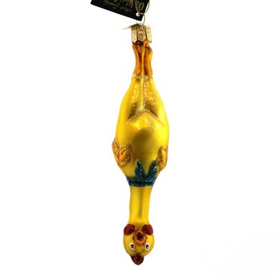 Old World Christmas 5.5 Inch Rubber Chicken Slapstick Comedy Tree Ornaments
