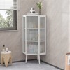 22.25'' Floor Coner Cabinet,Three Tiers with Tempered Glass Doors and Storage Cabinet Shelves for Bathroom, Living Room and Bedroom (White) - 2 of 4