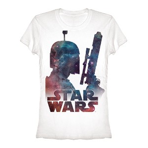 Juniors Womens Star Wars Boba Fett Nebula T-Shirt - 1 of 3