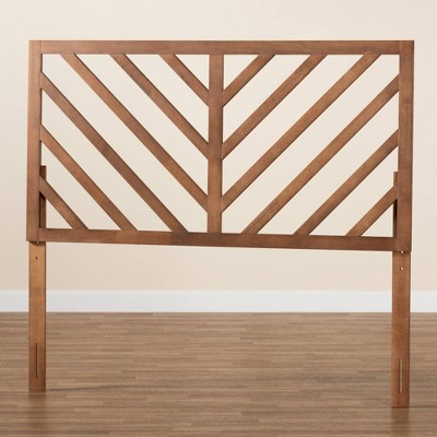Belisma Queen Ash Walnut Wood Chevron Headboard