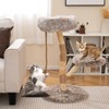 Tangkula Solid Wood Cat Tower Modern Cat Scratching Tree w/Luxurious Perch Teasing Rope - 3 of 4