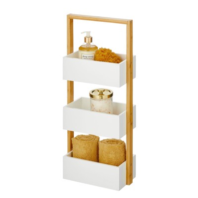 Mdesign Free-standing Bamboo 4-tiered Storage Rack Shelf For Bathroom, Natural : Target