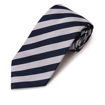 Men's College Stripes Navy And Silver Woven 57