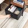 Nightstand, 3-Tier Bedside Table with Drawer, 2 Shelves, Fabric Drawer Dresser, Industrial End Table, for Hallway, Closet, Rustic Brown and Black - 4 of 4