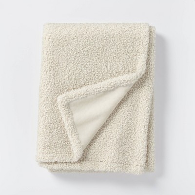 Boucle with Plush Reverse Throw Blanket Cream - Threshold™ designed with Studio McGee
