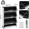 47 Inch Tall Shoe Cabinet, Shoe Storage Cabinet with 3 Flip Drawers, Narrow Slim Shoe Rack Cabinet for Entryway, Hallway,White - 2 of 4