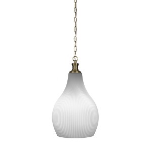 Toltec Lighting Carina 1 - Light Pendant in  New Aged Brass with 12.25" Opal Frosted Shade - 1 of 1