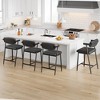 Bar Stools Set of 2 with Wider Seat, 26" Upholstered Bar Stools with Footrest, Modern Bar Stools Set with Back&Arms for Kitchen Island, Easy Assembly - 3 of 4