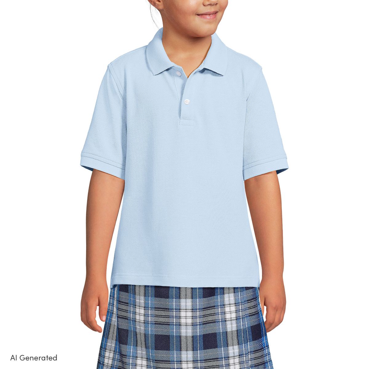 Lands' End School Uniform Kids Short Sleeve Mesh Polo Shirt - thumbnail 6