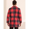 Lars Amadeus Men's Notch Lapel Single Breasted Color Block Plaid Overcoat - 3 of 4