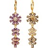 Vuskdtei18K Gold Plated Flower Dangle Earrings for Women, Hypoallergenic Cubic Zirconia Earrings, Elegant Chandelier Drop Earrings - 2 of 4