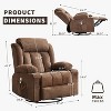 Rocker Recliner Chair with Heat and Massage, 360° Swivel Oversized Recliner for Adults, Single Sofa Seat 2 Side Pockets, Cup Holders, and USB Ports - 2 of 4