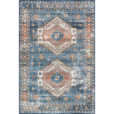 Nuloom Benoite Spill Proof Treated Medallion Pet Friendly Premium Machine Washable Area Rug