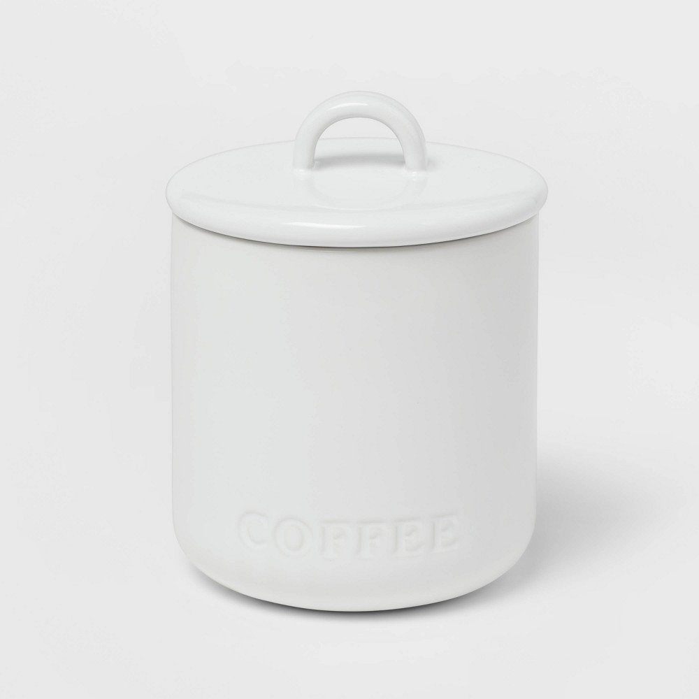 27oz Stoneware Hand Lettered Coffee Canister - Thresholdâ„¢